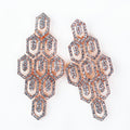 Rhinestone Pave Hexagon Link Statement Earrings