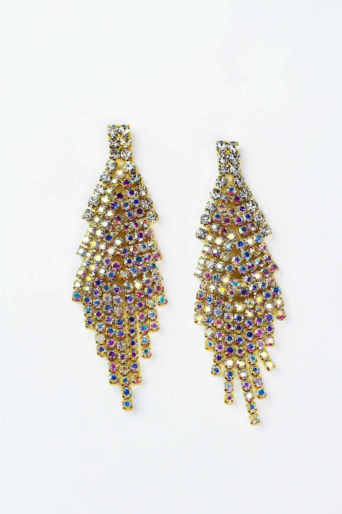 Pointed Top Short Fringe Bottom Earring