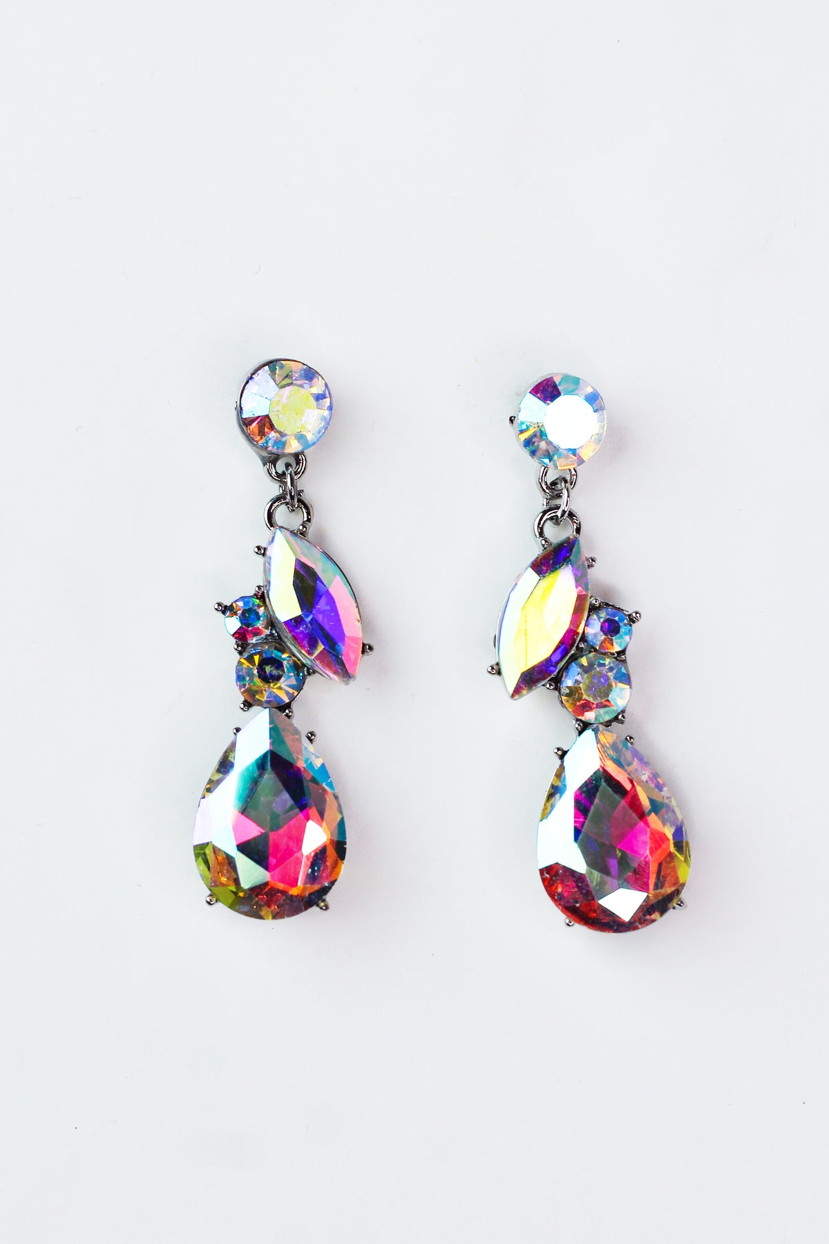 Almond &amp; Two Circle Teardrop Earring