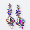 Almond Flower Top Teardrop & Almond Trim Bottom Earring