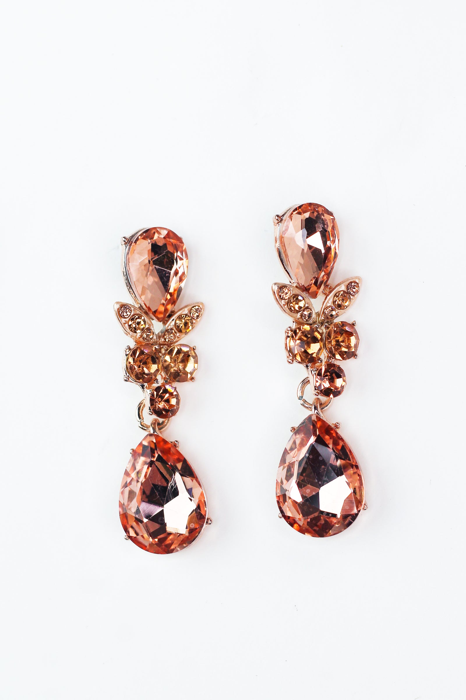 Teardrop 3 Stone Teardrop Earring