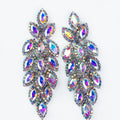 Lg. Almond & Rhinestone Trim Earring