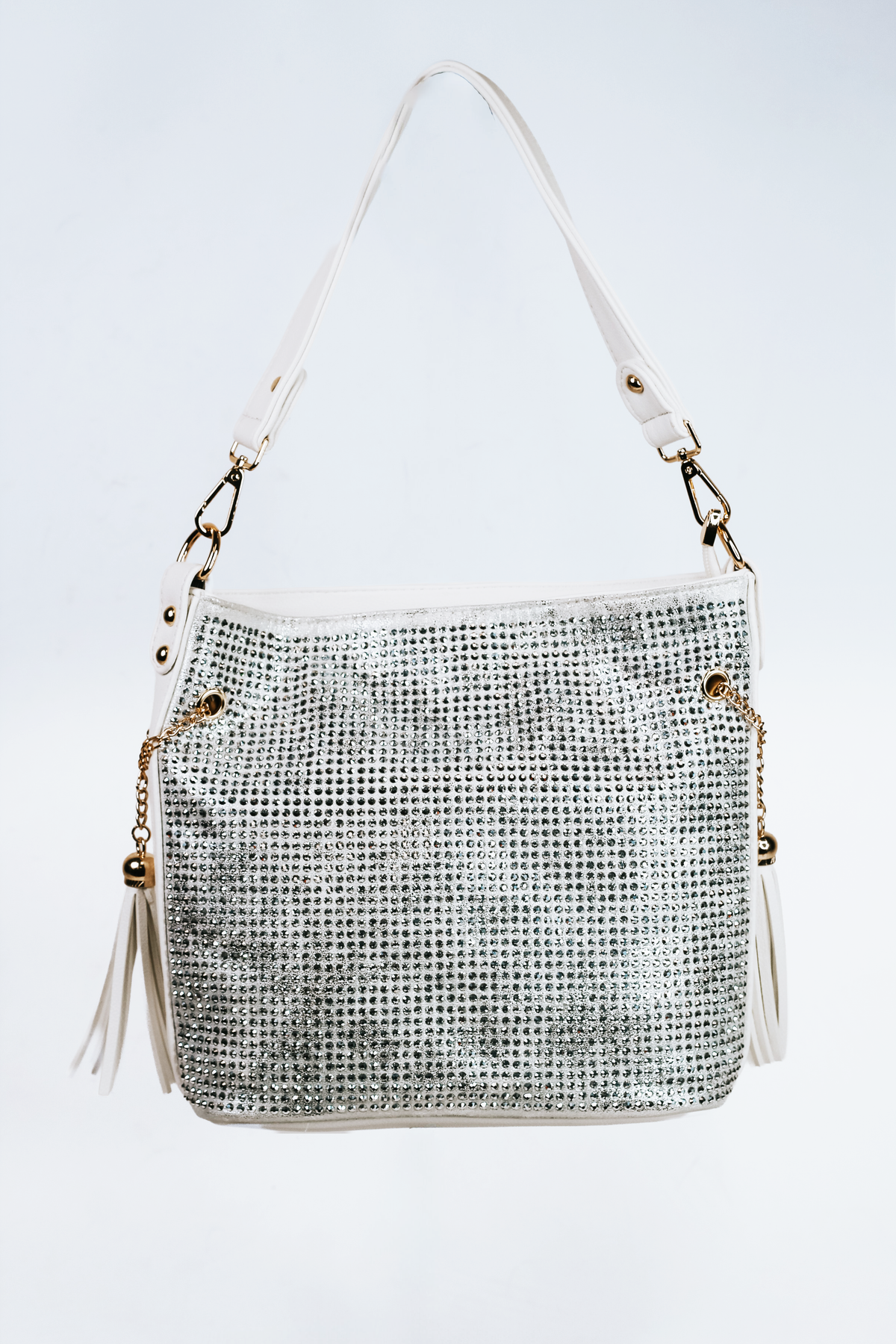 Rhinestone Front Purse w/ Side Tassels