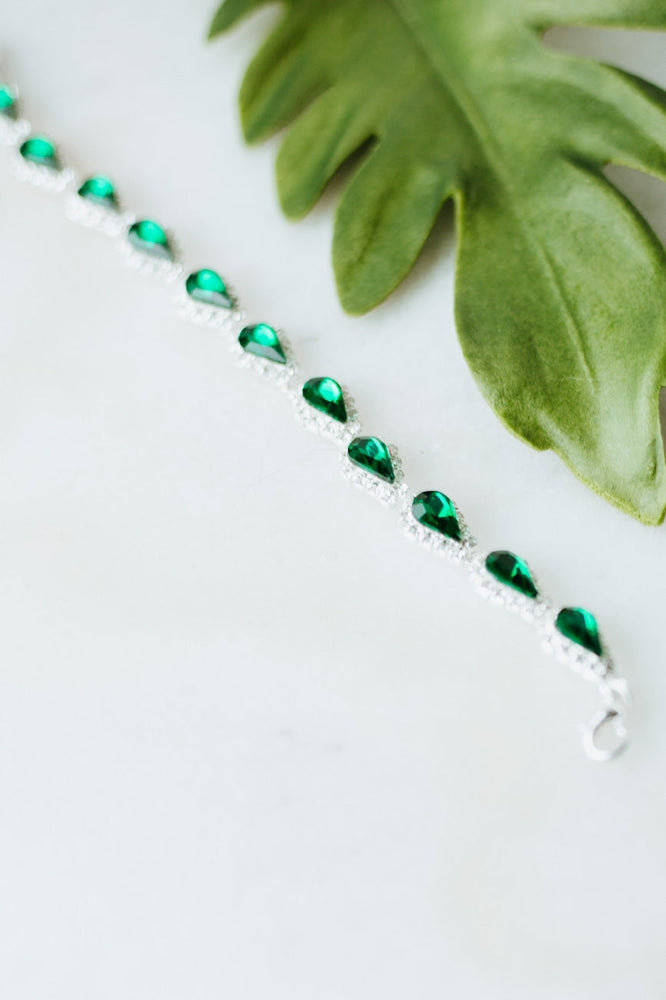 Teardrop Rhinestone Trim Tennis Bracelet - Glitz & Ears Boutique
