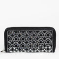 Baguette & Round Rhinestone Criss Cross Wallet