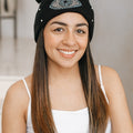 Scatter Stone Evil Eye Center Beanie