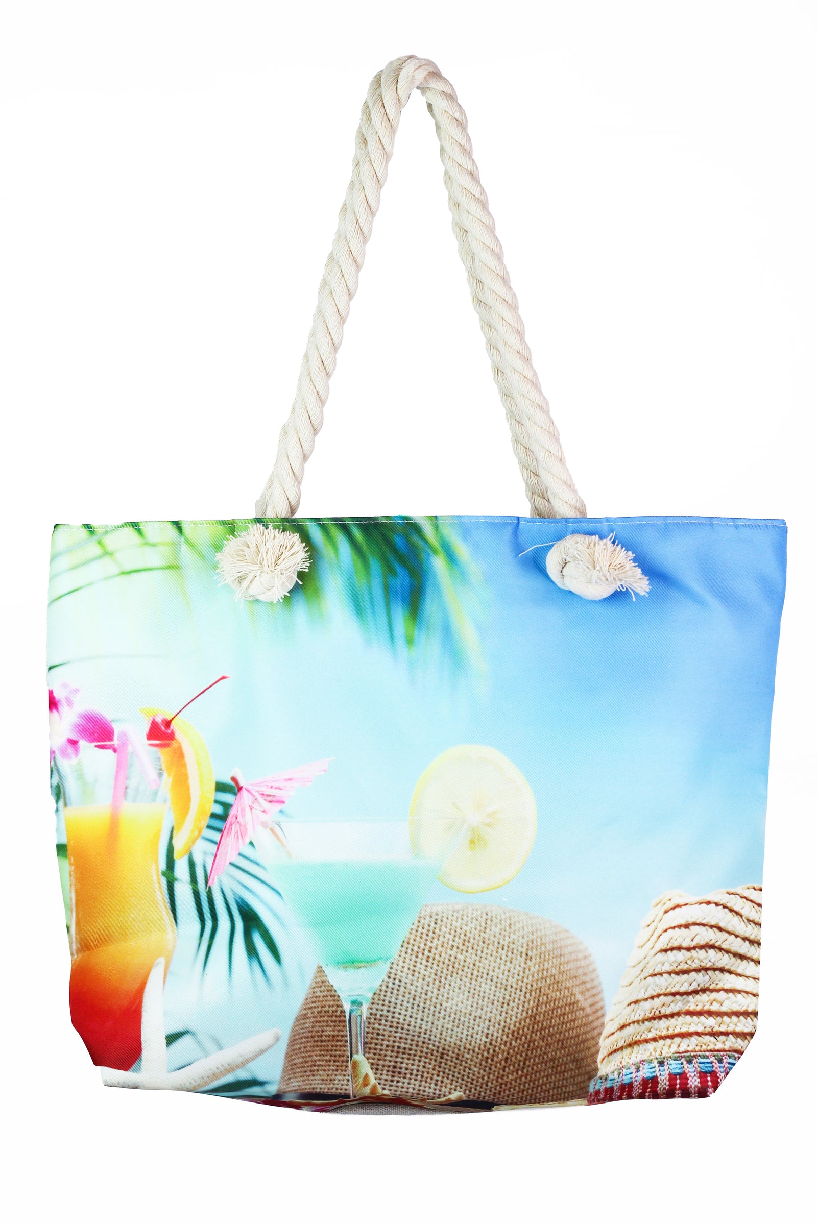 Beachy Canvas Tote w/ Rope Handles