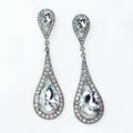Two Part Teardrop Post & Dangle Rhinestone Earring