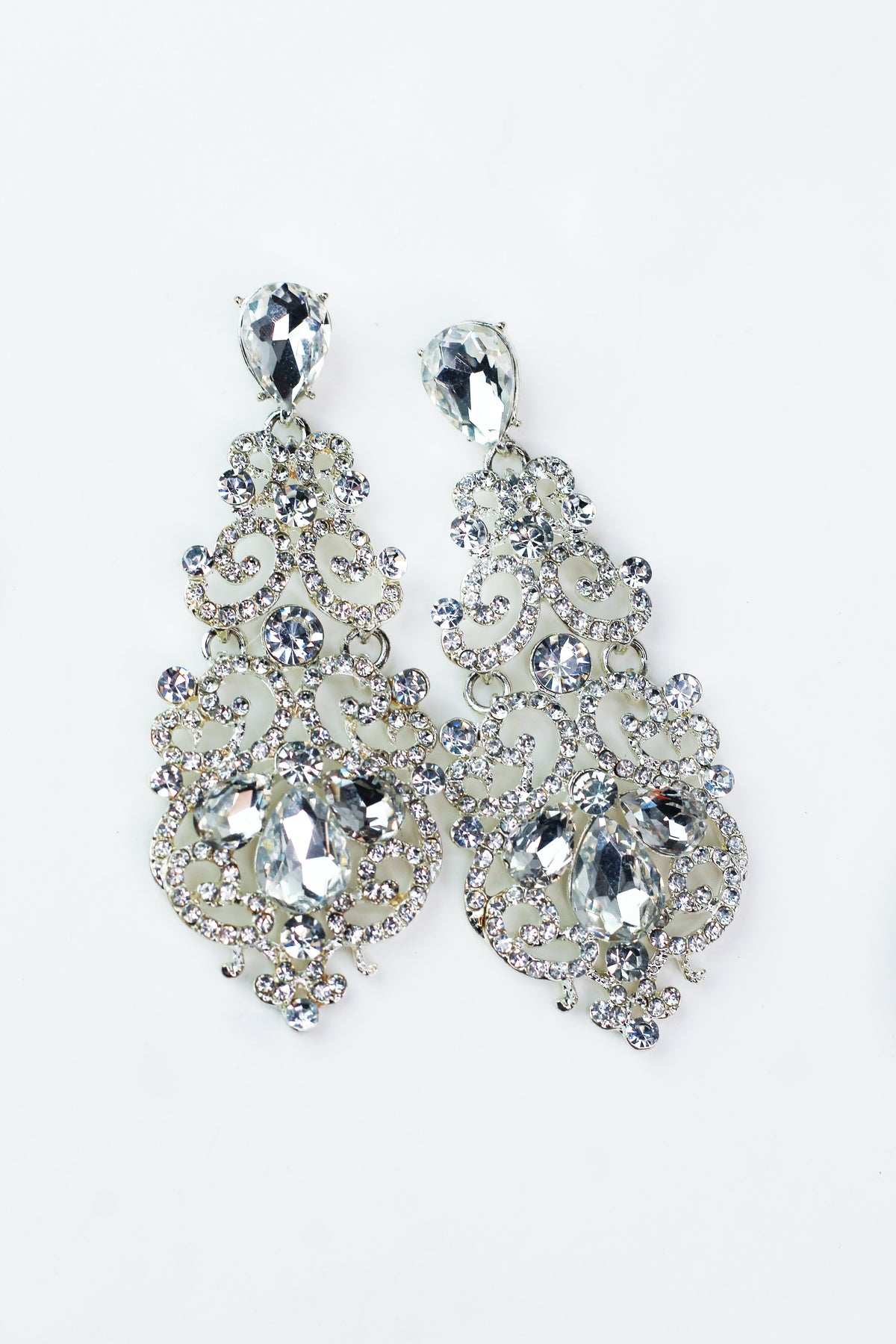Swirl And Teardrop Chandelier Earring