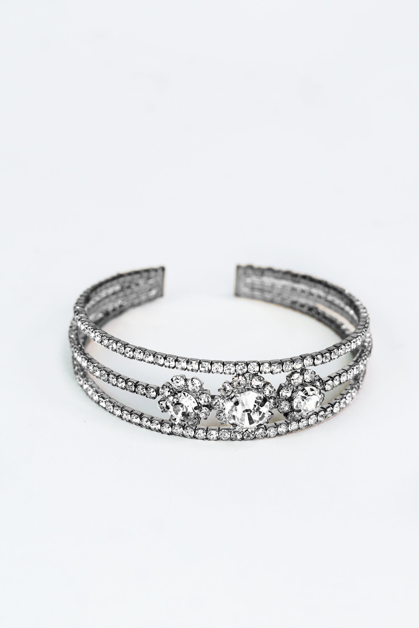3 Row 3 Flower Middle Cuff Bracelet - Glitz & Ears Boutique