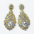 Almond Middle Stone With Rhinestone Around Earring