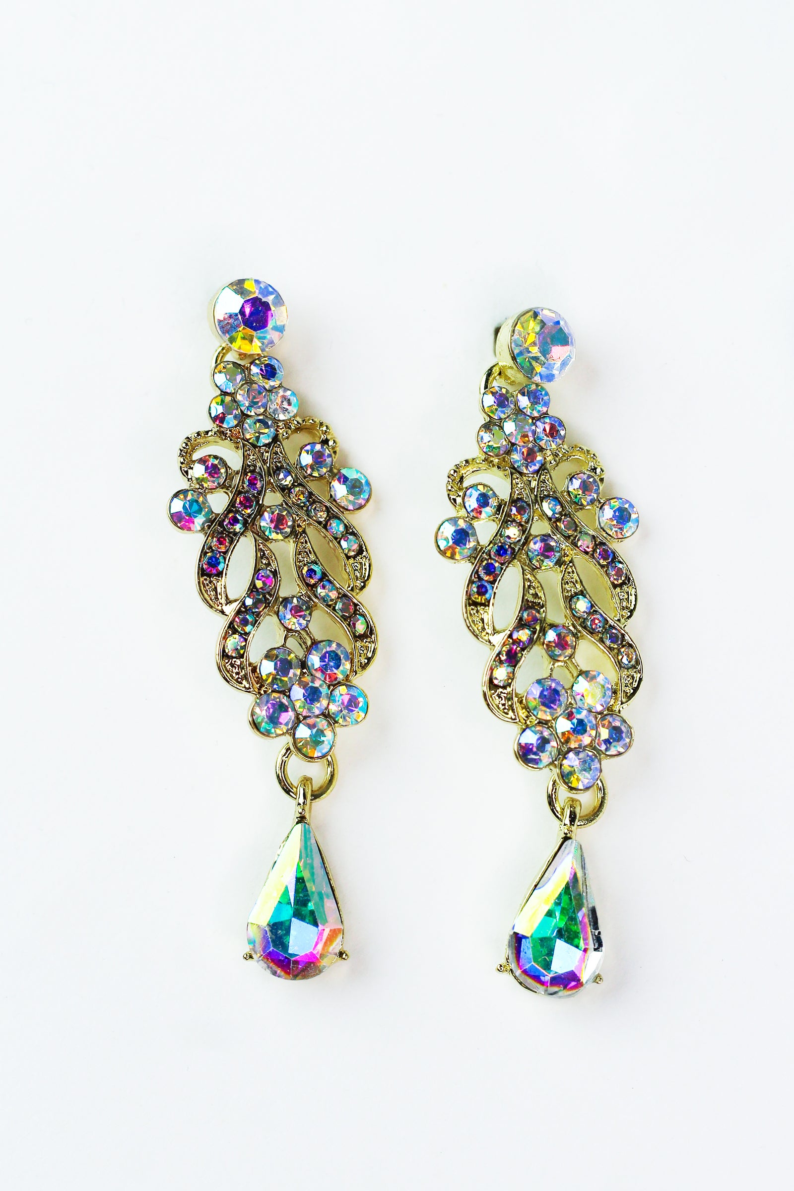 Swirl With Teardrop Bottom Drop Earring