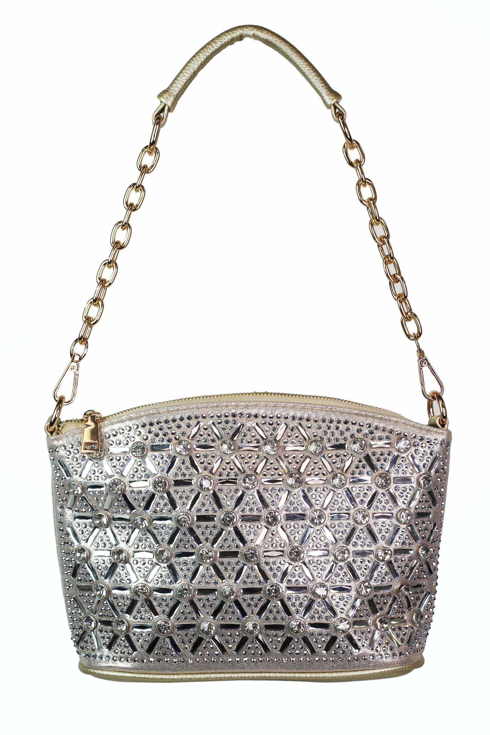 Hexagon Baguettes & Rhinestone Front Purse