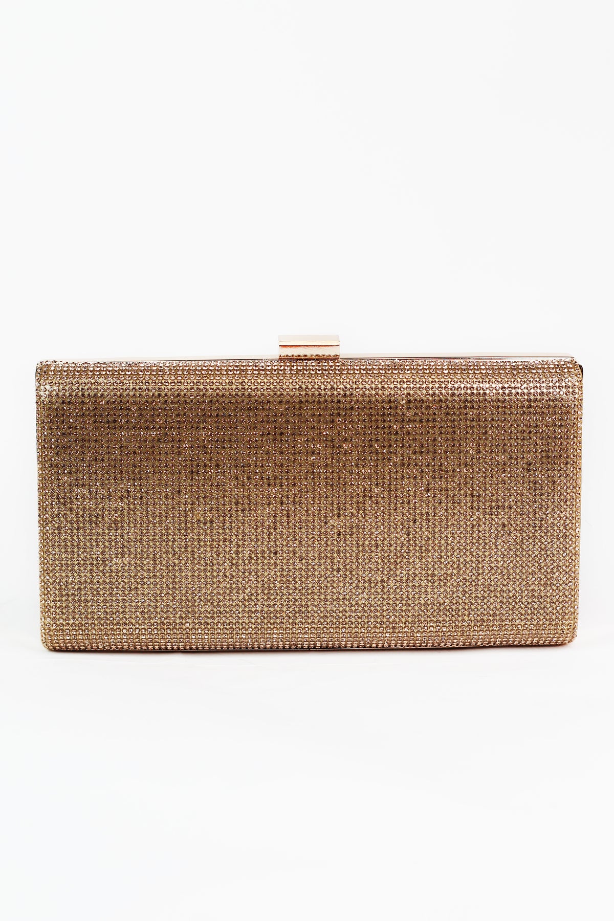 All Rhinestone Front Rectangle Evening Clutch