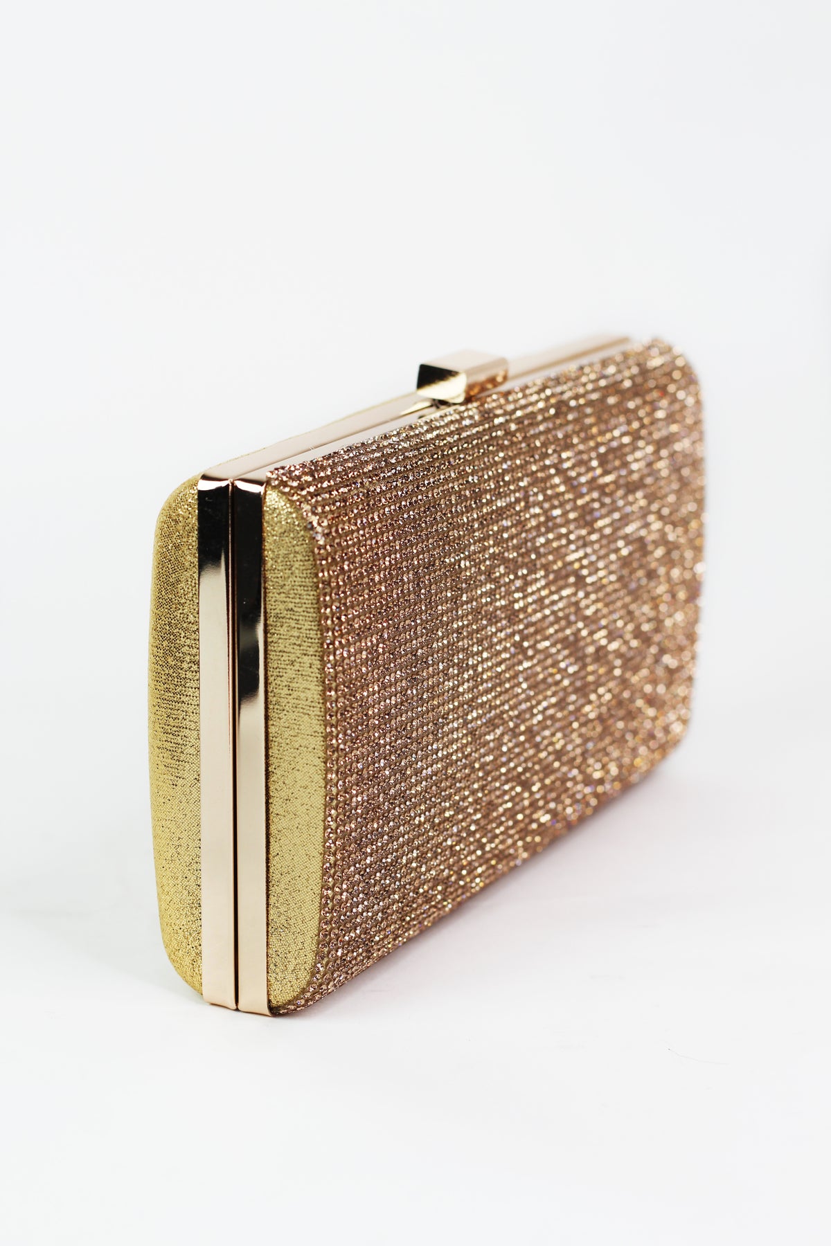 All Rhinestone Front Rectangle Evening Clutch