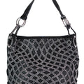 Rhinestone Wavy Criss Cross & Cutouts One Strap Handbag