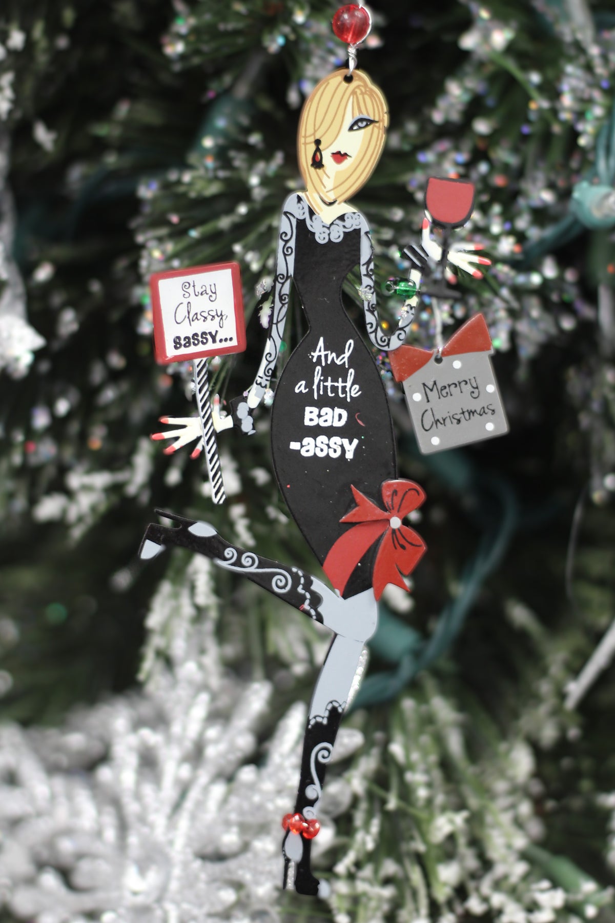 Sassy Ladies Metal Christmas Ornaments
