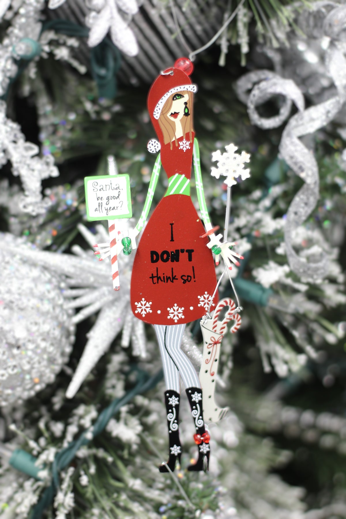 Sassy Ladies Metal Christmas Ornaments