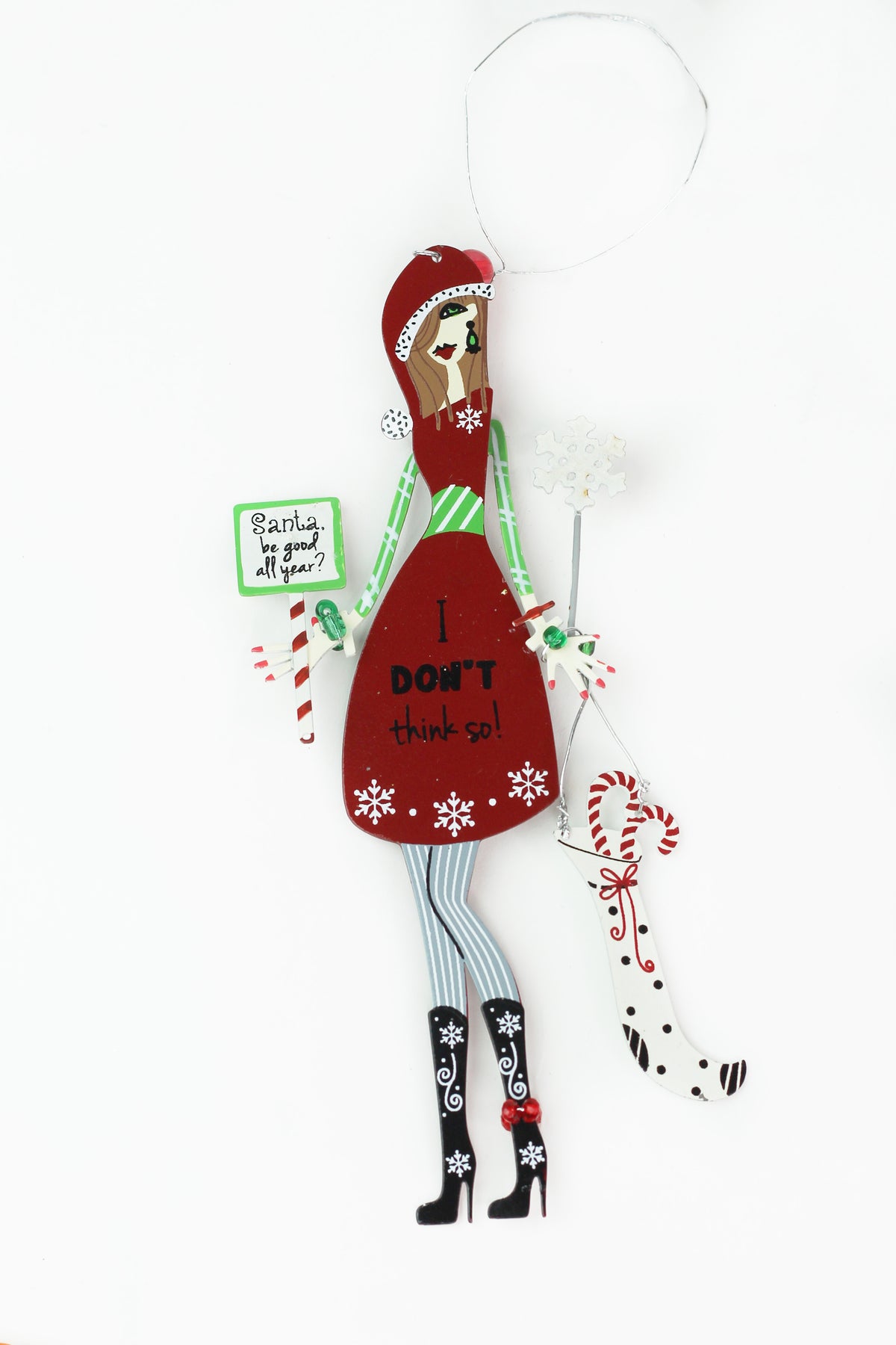 Sassy Ladies Metal Christmas Ornaments