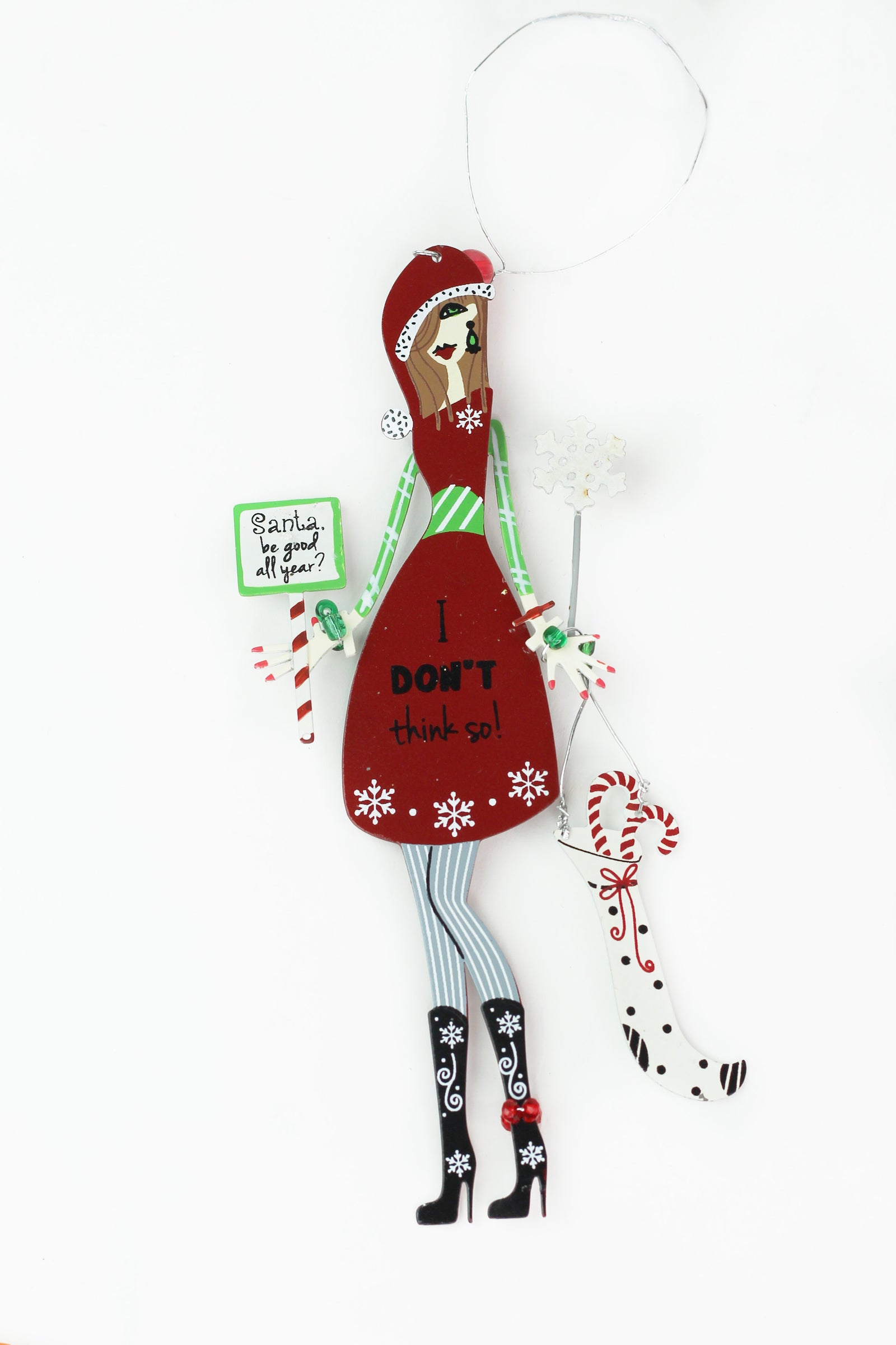 Sassy Ladies Metal Christmas Ornaments