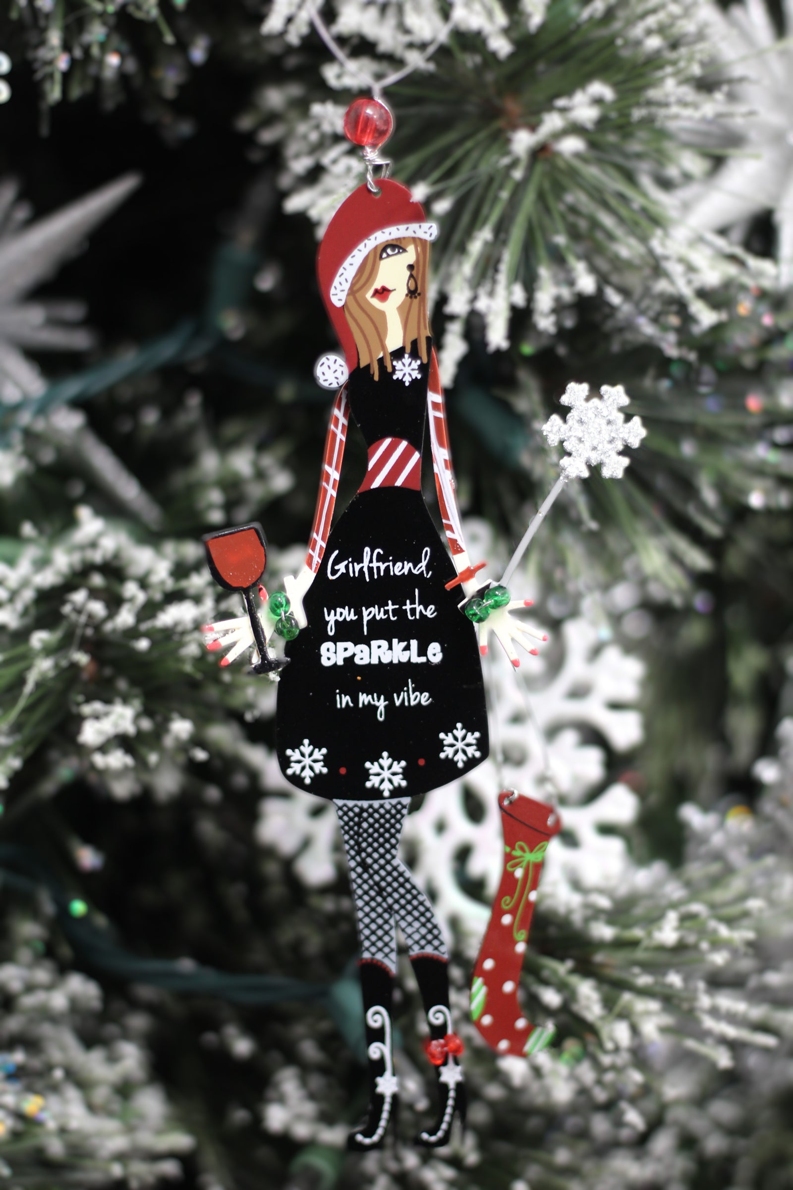 Sassy Ladies Metal Christmas Ornaments