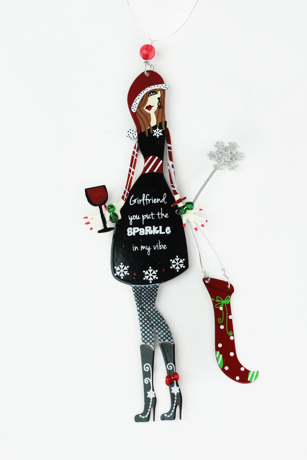 Sassy Ladies Metal Christmas Ornaments