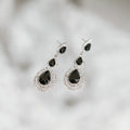 3 Teardrop 2 Rhinestone Trim Bottom Earrings