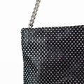 Rhinestone Mesh Covered Satin Pouch w/ Chain Strap