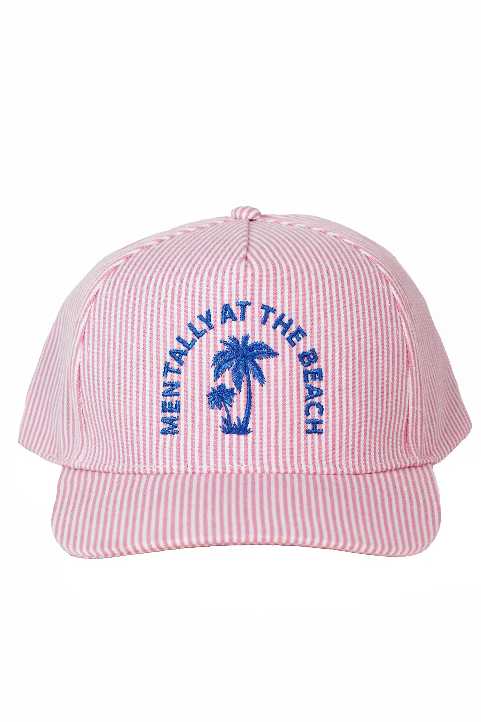 Mentally At The Beach Striped Baseball Hat