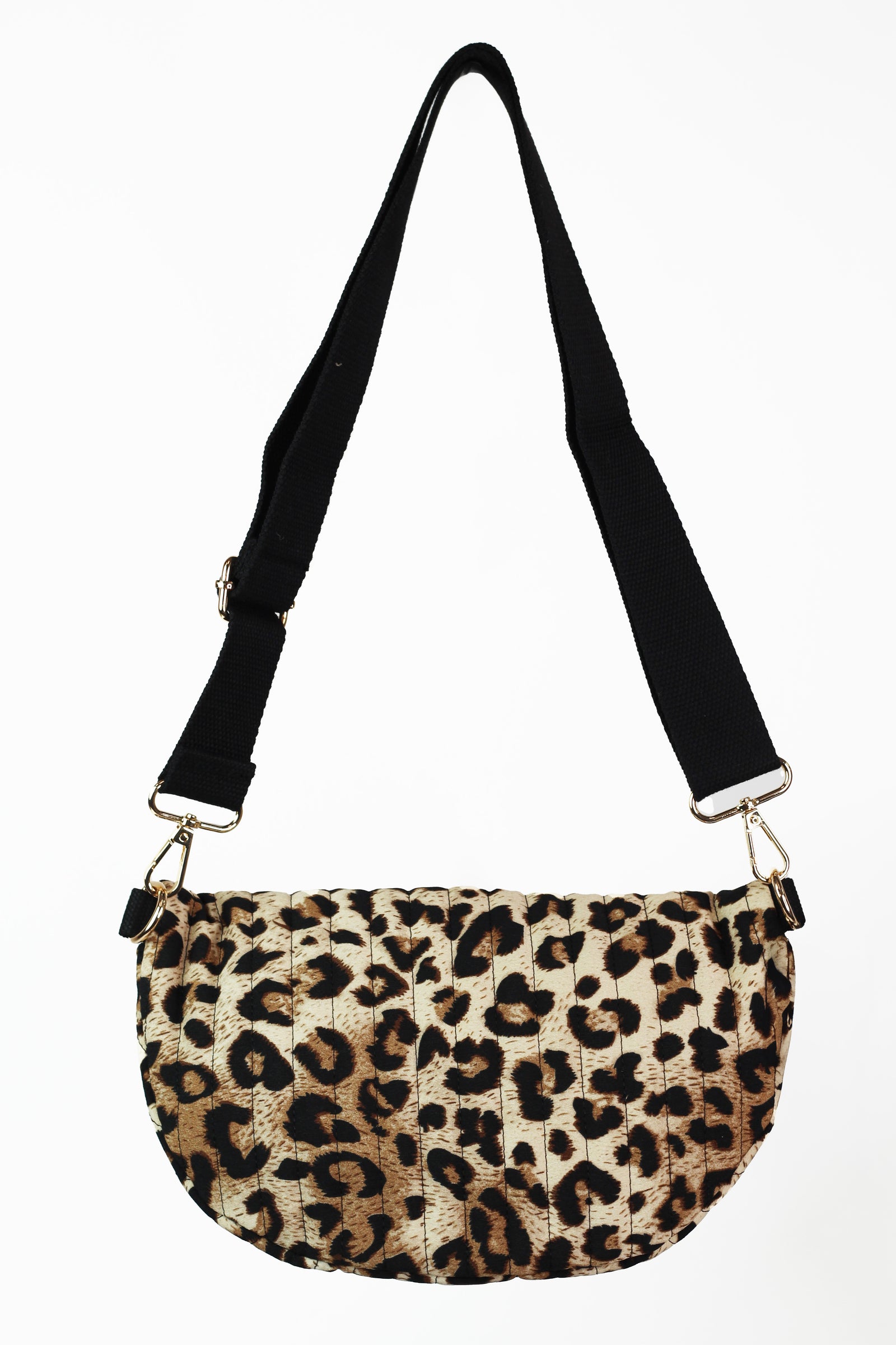 Leopard Quilted Belt Sling Bag