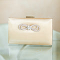 Satin Rhinestone Bow Clutch