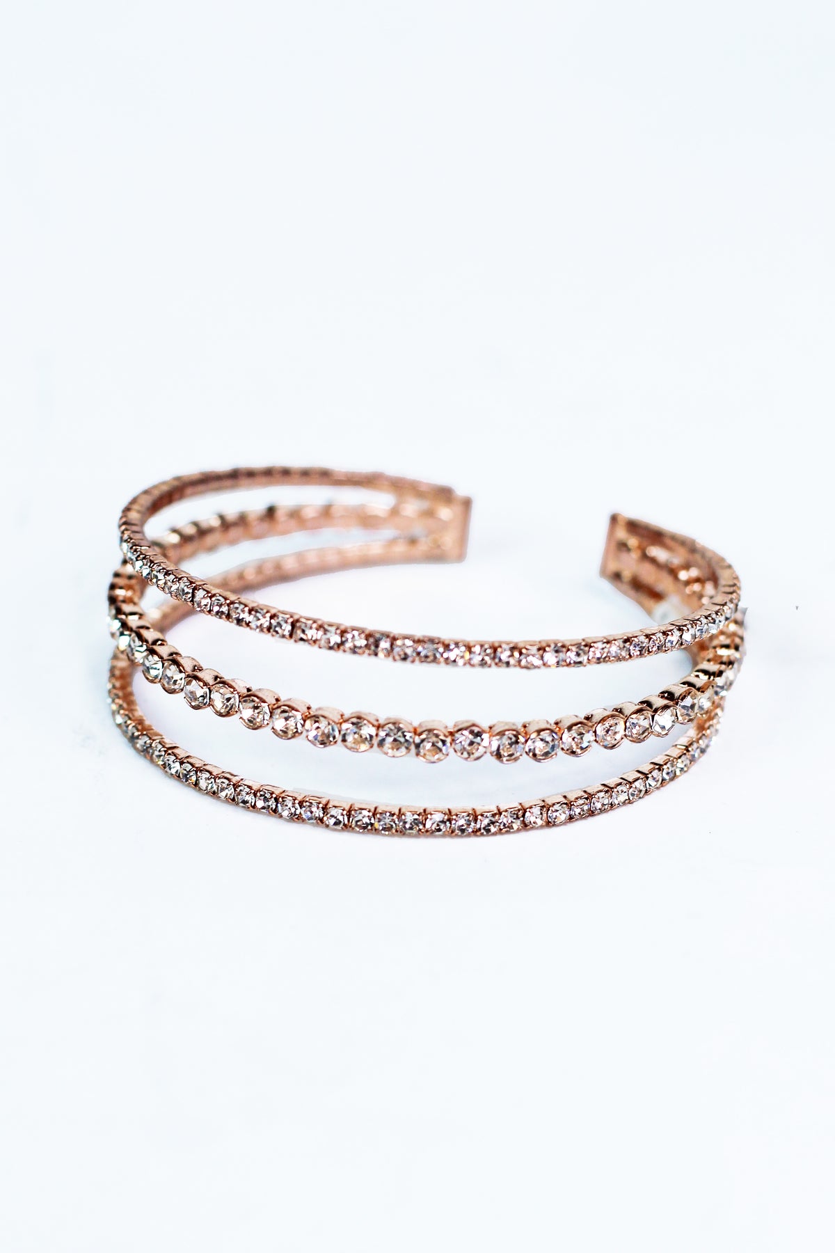 Three Row Circle Outline Row Middle Bracelet