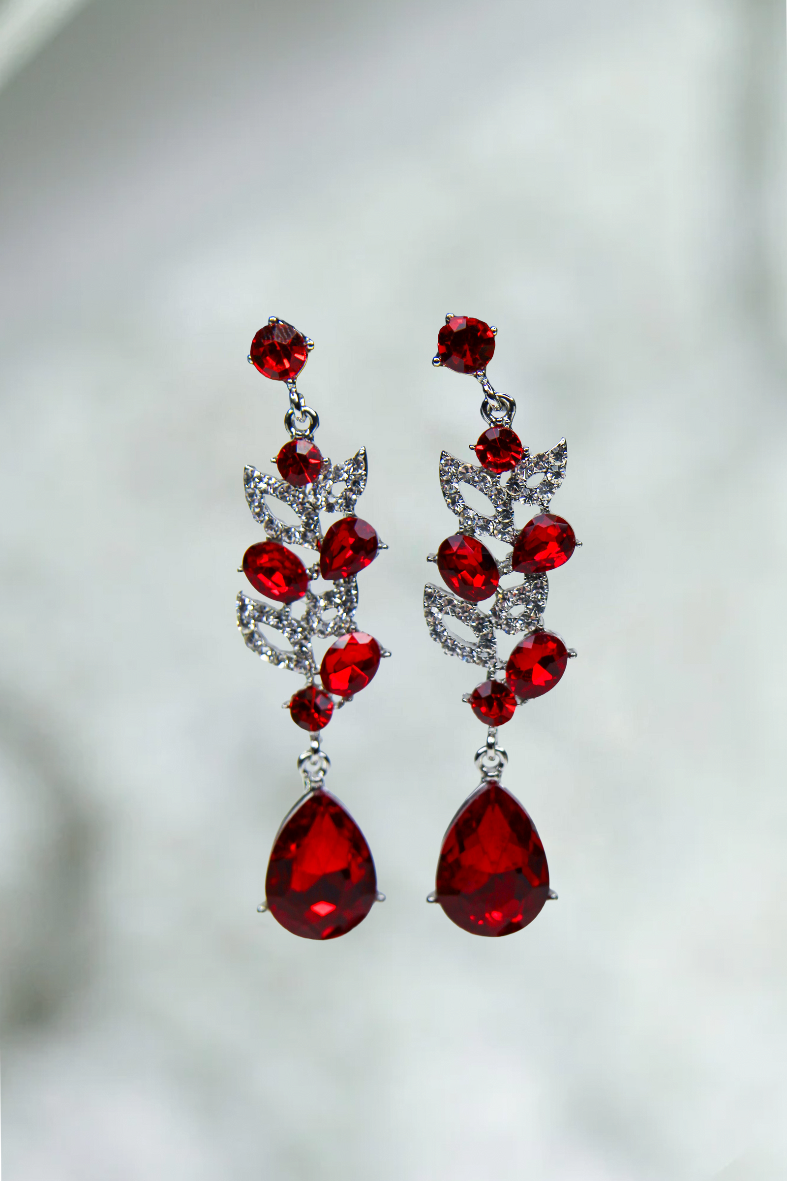 Open Almond, Oval & Teardrop Dangle Long Earring