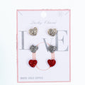 Small Pave Curved Heart Stud Earring Set