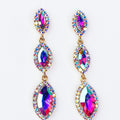 Triple Marquise Stone Drop Down Dangle Earrings