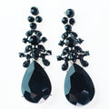 Large Teardrop Drop Earring With Round Rhinestones