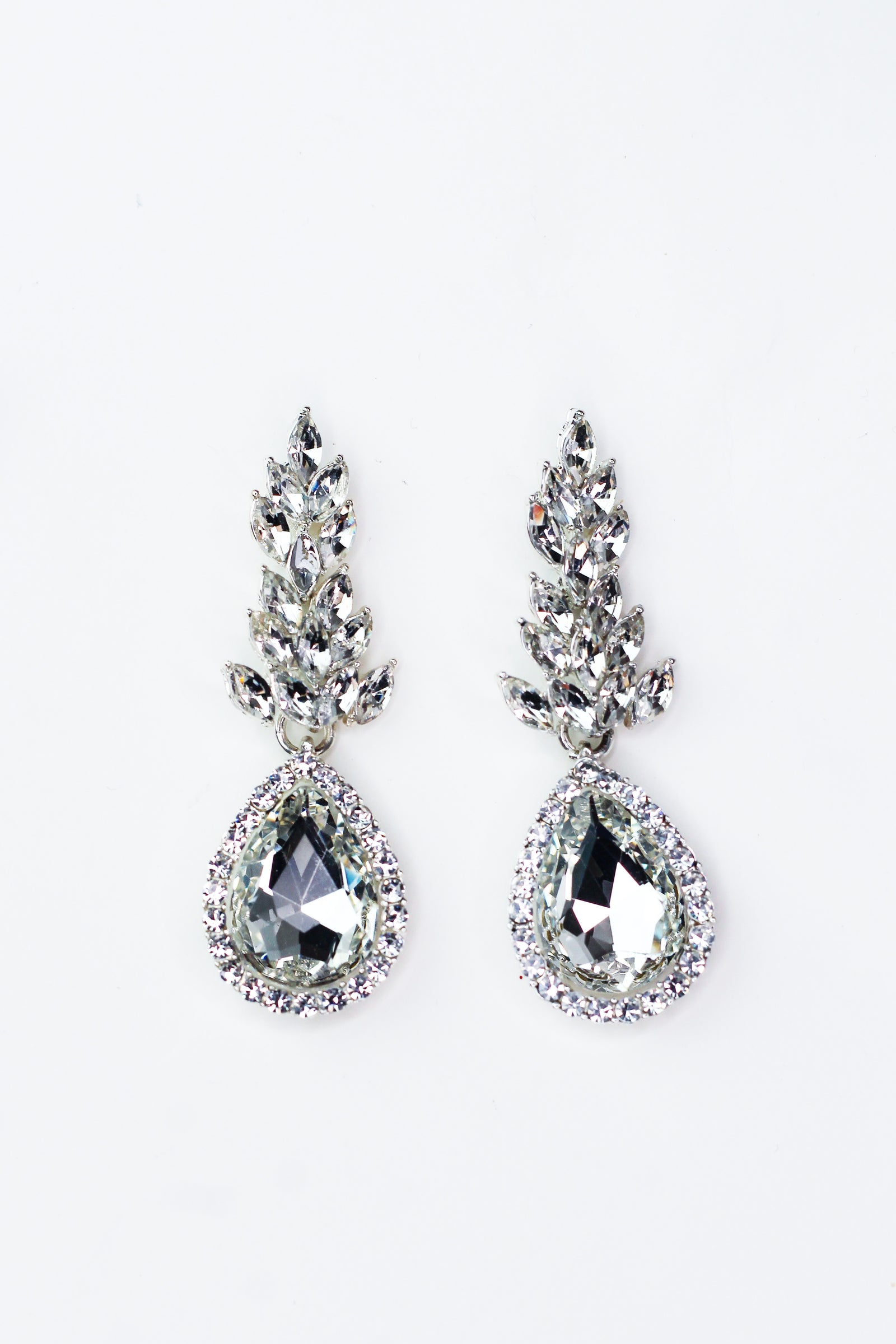Marquis & Pear Stone With Halo Dangle Earring