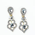 Halo Teardrop Marquise Stone Dangle Earrings