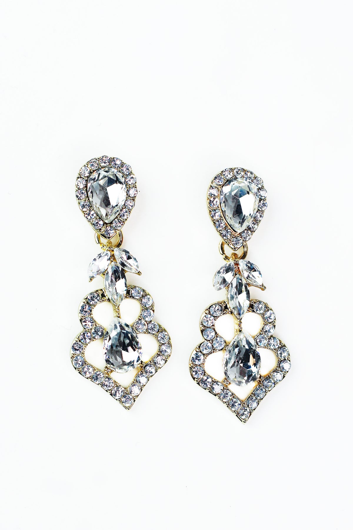 Halo Teardrop Marquise Stone Dangle Earrings