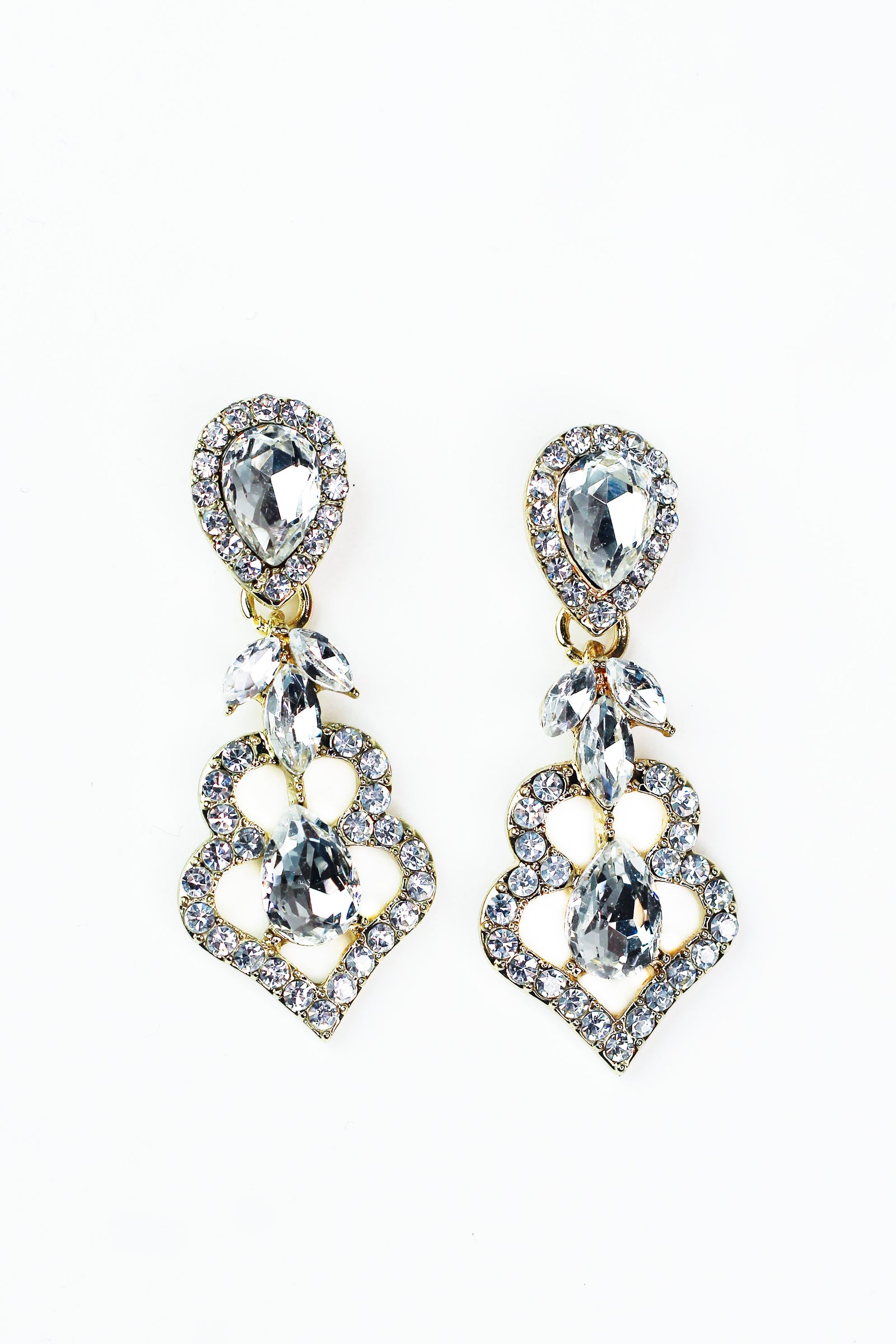 Halo Teardrop Marquise Stone Dangle Earrings