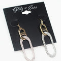Bottle Cap Rhinestone Open Odd Shape Drop Earring