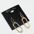 Bottle Cap Rhinestone Open Odd Shape Drop Earring