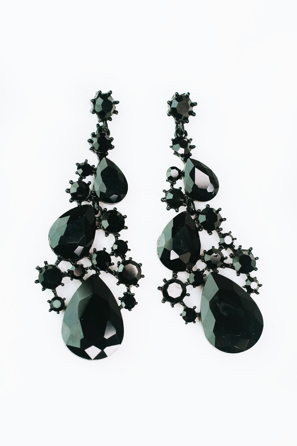 XL Almond Crystal Connecting Cluster Earring