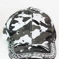Camo Print Baseball Cap w/ Rhinestone Trim