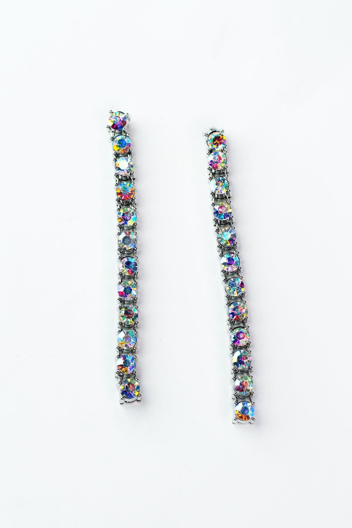 Solid Row Stone Dangle Earrings