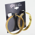 Fine Two Row Hoop in Frame Earrings