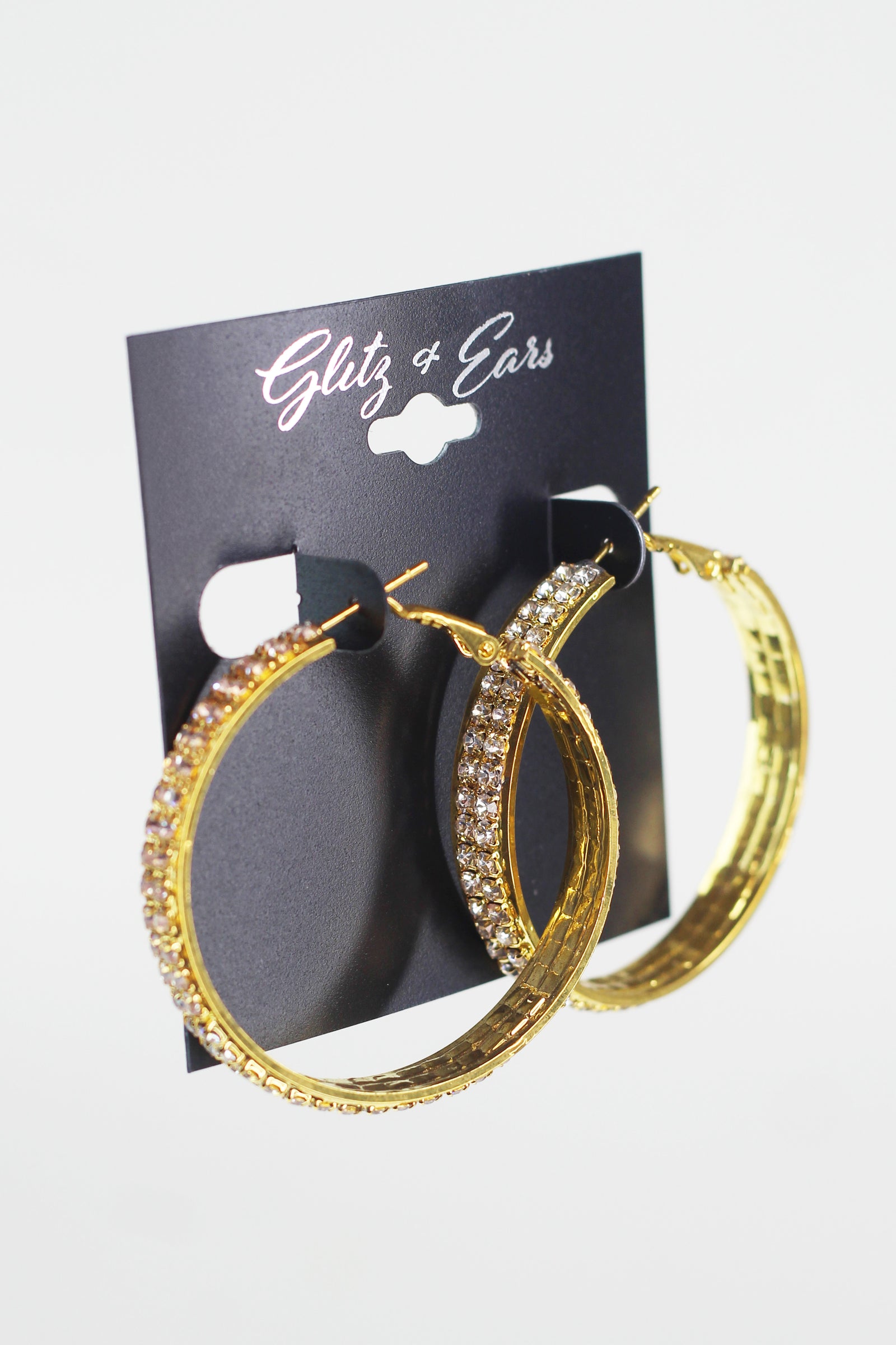 Fine Two Row Hoop in Frame Earrings