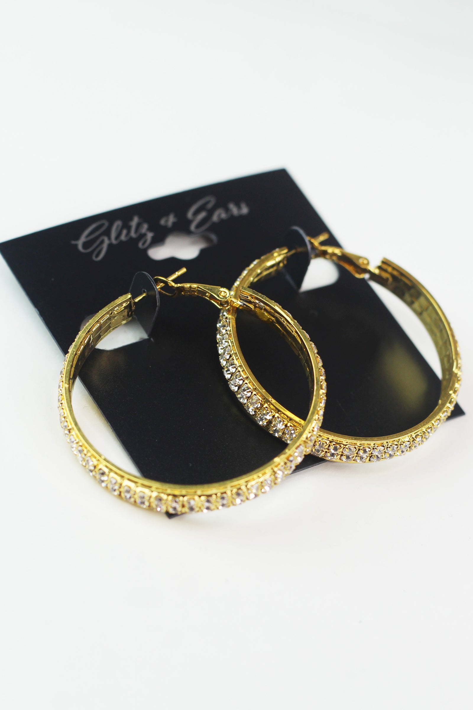 Fine Two Row Hoop in Frame Earrings