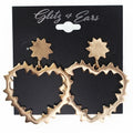 Zig Zag Heart Hoop Earrings With Star Stud