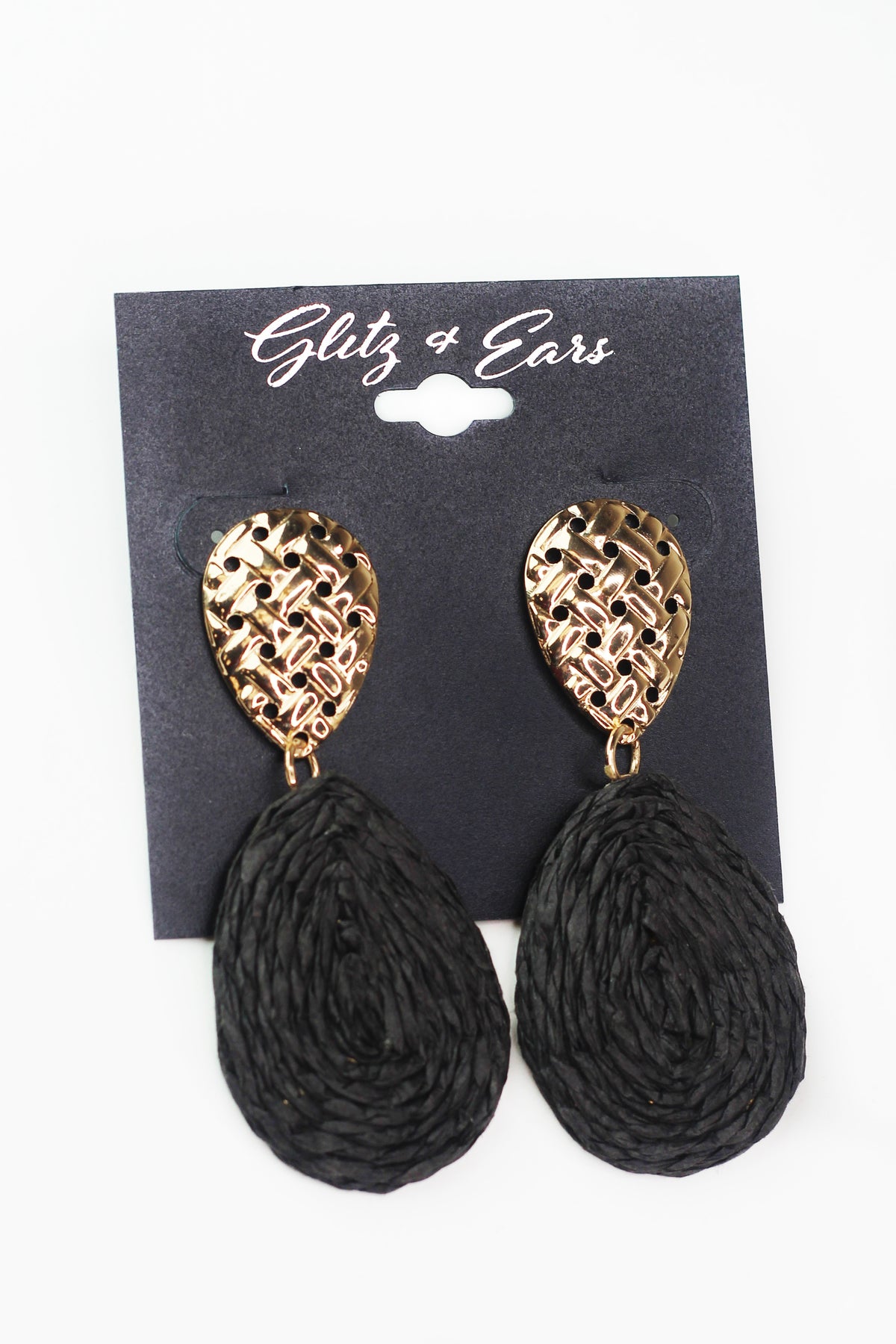 Raffia 2 Teardrop &amp; Textured Earrings
